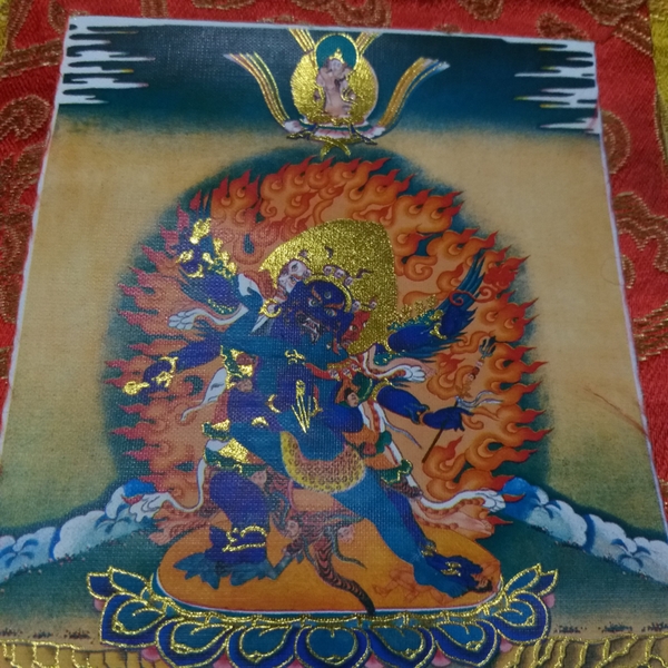 Tranh Thangka Ngài Kim Camg Phổ Ba_35x20cm